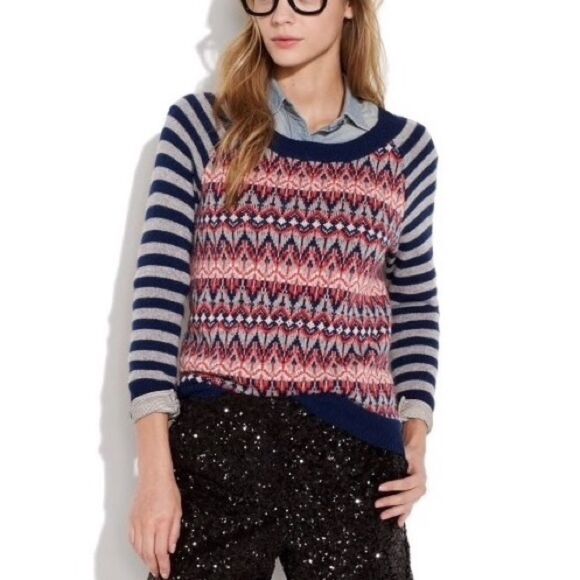 Madewell Sweaters - Madewell Wallace Mixed Printed Sweater